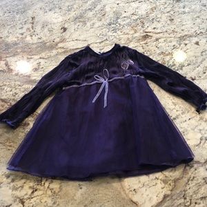 Purple crushed velvet/tulle Baln 12-18 months